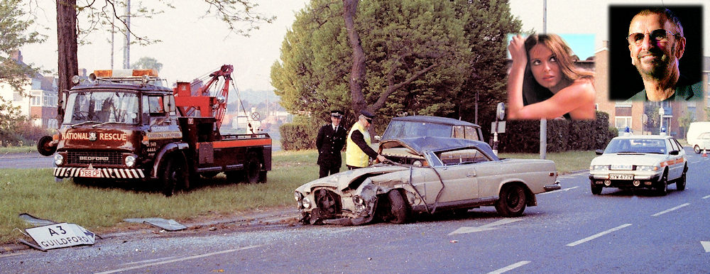 Ringo Starr Accident in his Mercedes on the A3